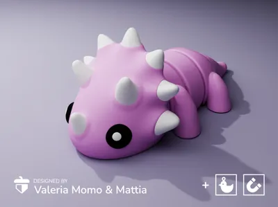 Cute Flexi Pets Triceratops magnet by ValeriaMomo and Mattia