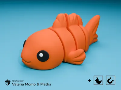 Cute Flexi Goldfish magnet by ValeriaMomo and Mattia