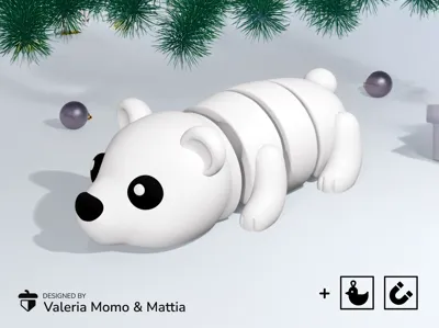 Cute Flexi Polar Bear magnet by ValeriaMomo and Mattia